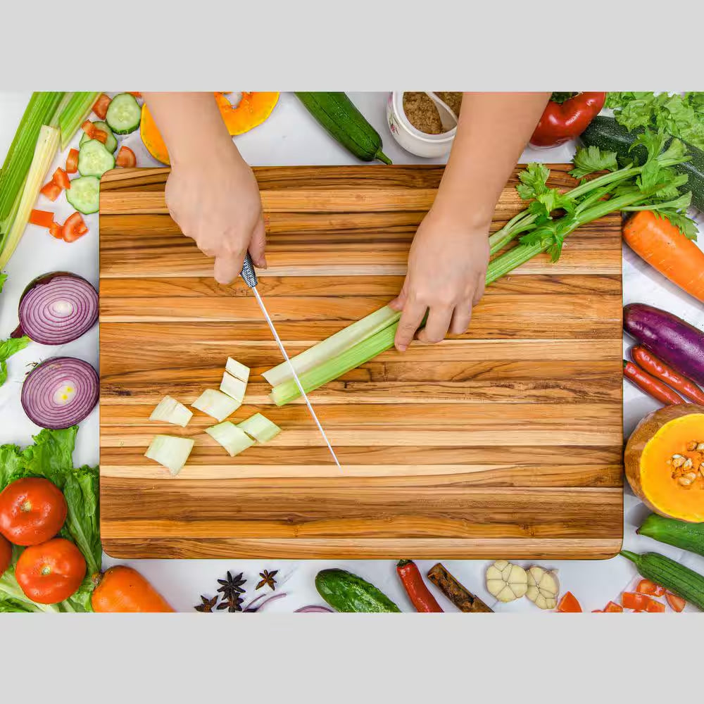 V1 Medium 18.01 In. X 14.0 In. Rectangular Solid Wood Reversible Serving Board