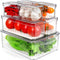 Set of 7 Fridge Organizer Refrigerator Organizer Bins with Lids, Fridge Organization and Storage Clear Containers, Stackable Plastic Pantry Storage Bins for Fruits, Vegetable, Food, BPA Free