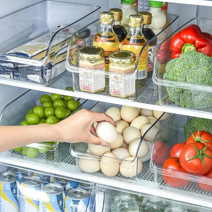 Refrigerator Organizer Bin Food Fridge Storage Box Clear Fridge Organizer Containers Freezer Pantry Cabinet Kitchen Organizer