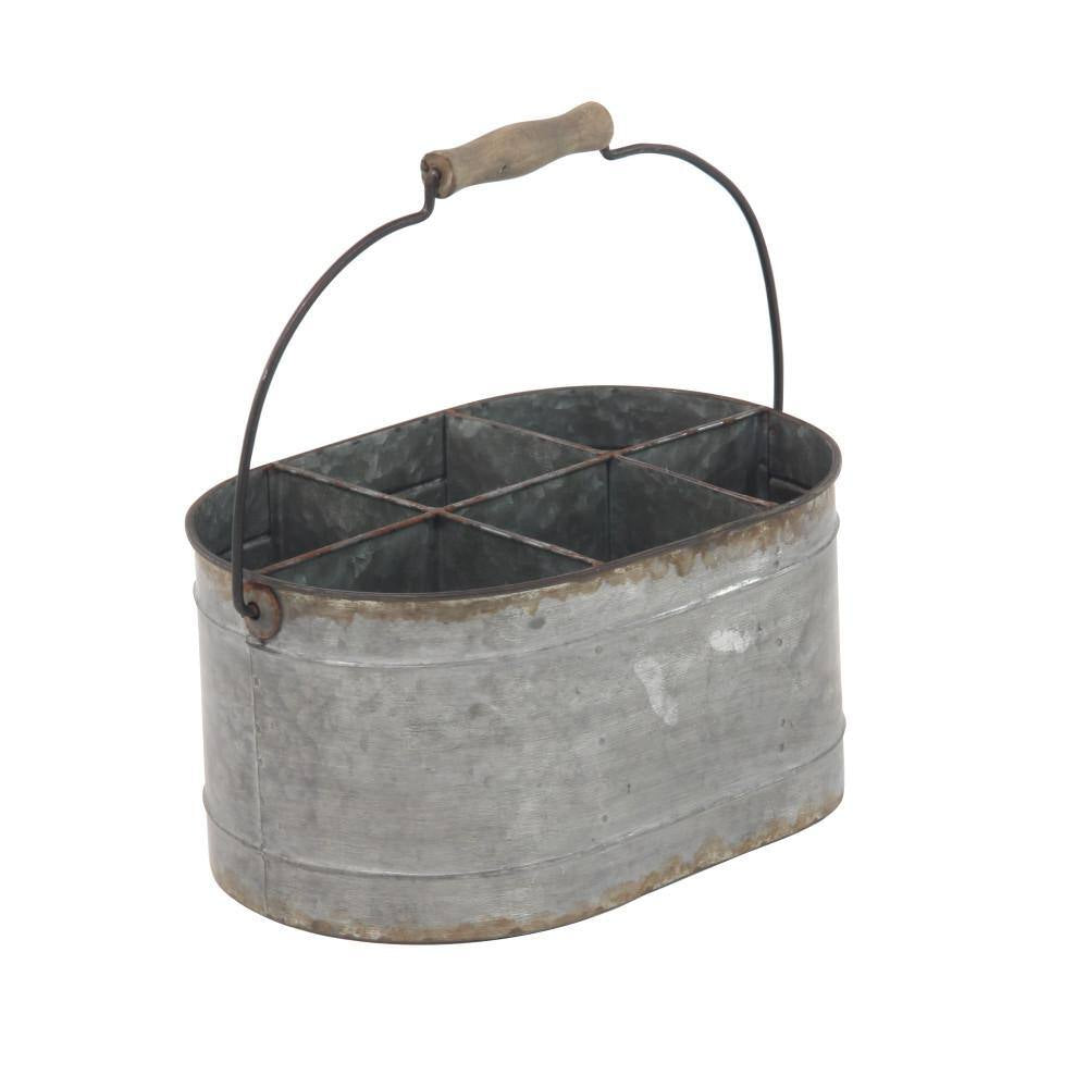 6- Bottle Gray Galvanized Farm House Wine Holder