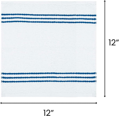 8 Pack Kitchen Dish Cloths for Washing Dishes - Blue White, 12 X12 Inches Dishcloths for Kitchen Fast Absorbing Quick Dry Super Soft Dish Rags