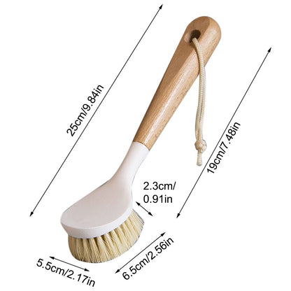 Kitchen Cleaning Brush Natural Bamboo Handle and Sisal Bristles Scrub Brush for Dish Cast Iron Skillet Pots Pans Pot Brush