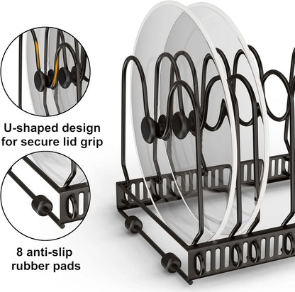 Expandable Pot Lid Organizer, Pots and Pans Lid Rack, Adjustable Pot Lid Holders for Cabinet, Clearance