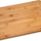 Bamboo Wood Kitchen Cutting and Serving Board with Non-Slip Cork Backing, Medium, 13-3/4" X 9-3/4" X 5/8"