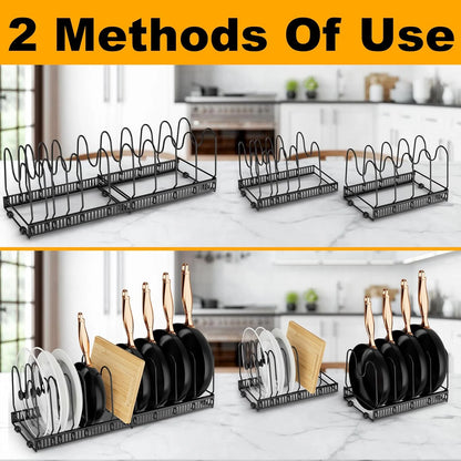 Expandable Pot Lid Organizer, Pots and Pans Lid Rack, Adjustable Pot Lid Holders for Cabinet, Clearance