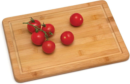 Bamboo Wood Kitchen Cutting and Serving Board with Non-Slip Cork Backing, Medium, 13-3/4" X 9-3/4" X 5/8"