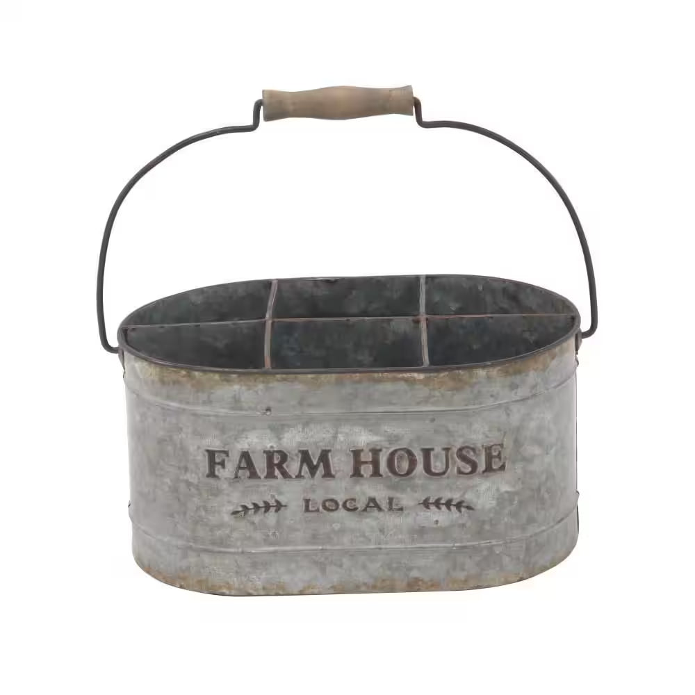 6- Bottle Gray Galvanized Farm House Wine Holder