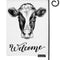 Cow Welcome Garden Flag 12.5X18 Inch Milk Cow Head Sketch Yard Flag Burlap Banners Vertical Double Sided for Farm House Outside