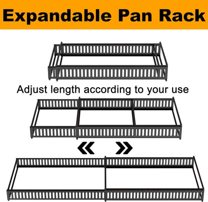 Expandable Pot Lid Organizer, Pots and Pans Lid Rack, Adjustable Pot Lid Holders for Cabinet, Clearance