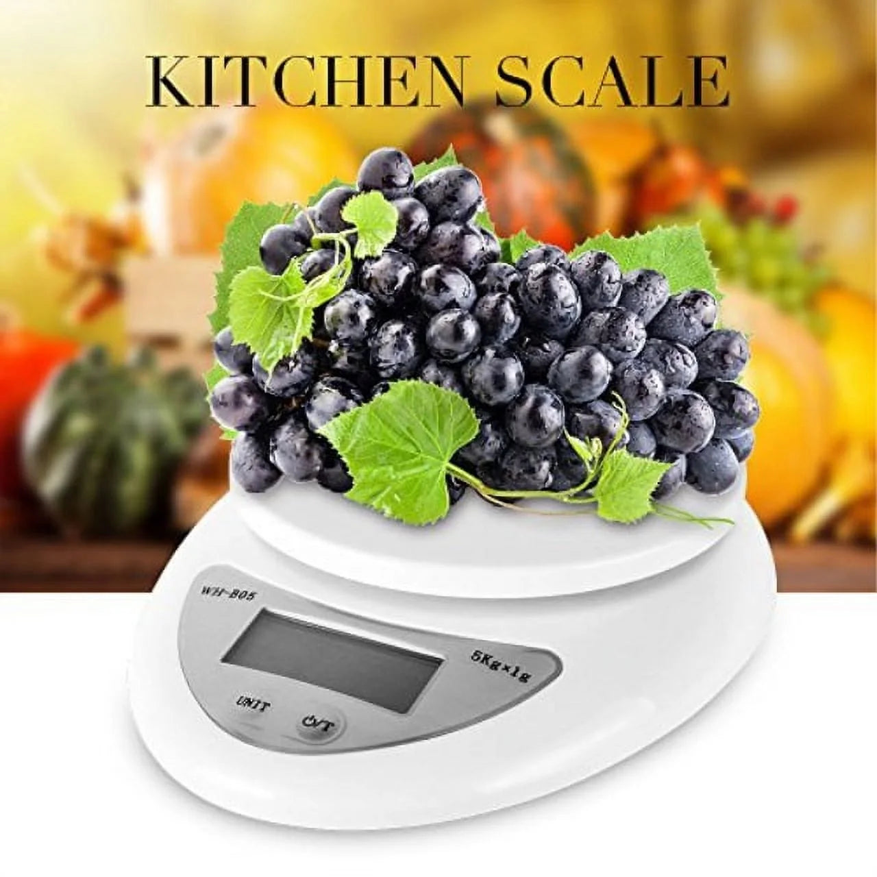 Digital Kitchen Scale 15000G Diet Food Compact Kitchen Scale 0.1 176Oz Kitchen Scale Diet Food Balance White