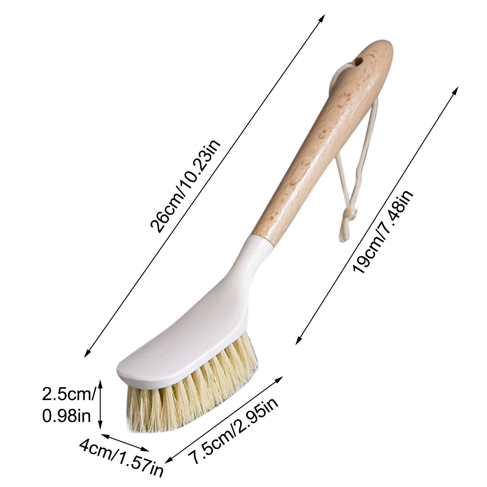 Kitchen Cleaning Brush Natural Bamboo Handle and Sisal Bristles Scrub Brush for Dish Cast Iron Skillet Pots Pans Pot Brush