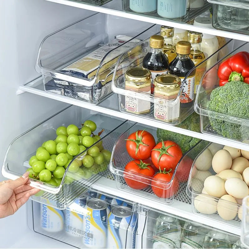 Refrigerator Organizer Bin Food Fridge Storage Box Clear Fridge Organizer Containers Freezer Pantry Cabinet Kitchen Organizer